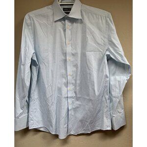 Ted Baker Endurance Superfine Cotton Mens 16.5/42 Striped Dress Shirt Blue